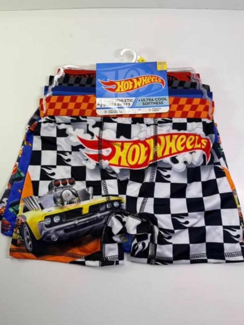 Hot Wheels Boys Athletic Boxer Briefs 4‑Pack – Size 8